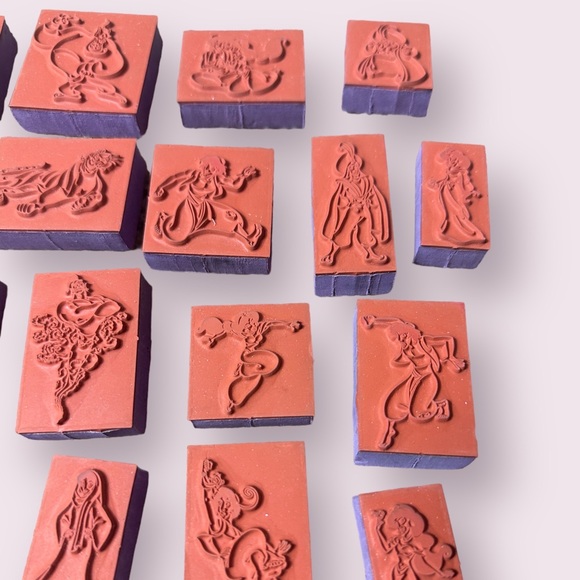 Large Set Of 34 Disney Aladdin Rubber Stamps Jasmine Jafar The Genie Rajah - Picture 15 of 15